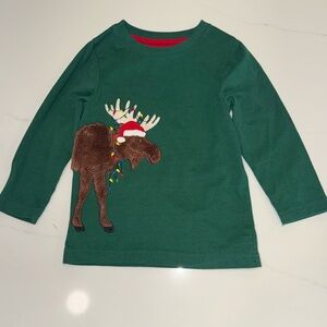 Boys Moose Christmas Long Sleeve Shirt great Used Condition 2T Adventure Wear